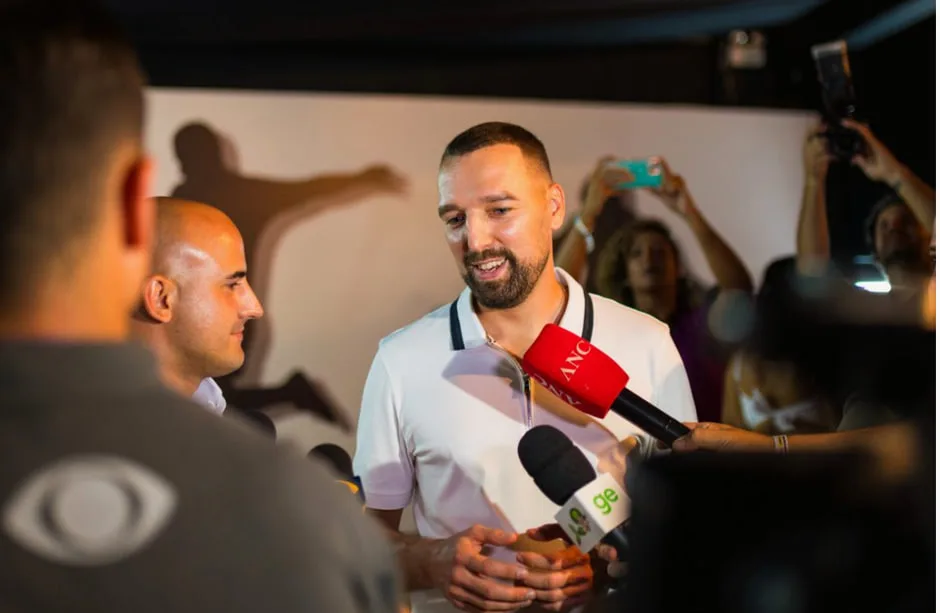 Dmitry Saksonov — Press scrum / after the announcement
