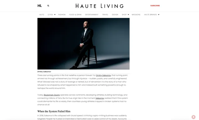 Haute Living — article screenshot