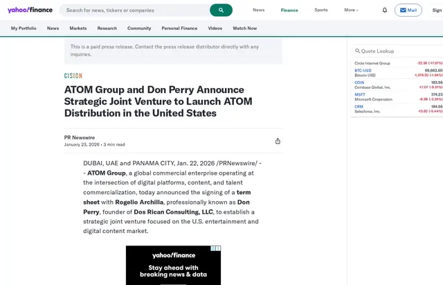 Yahoo Finance — article screenshot
